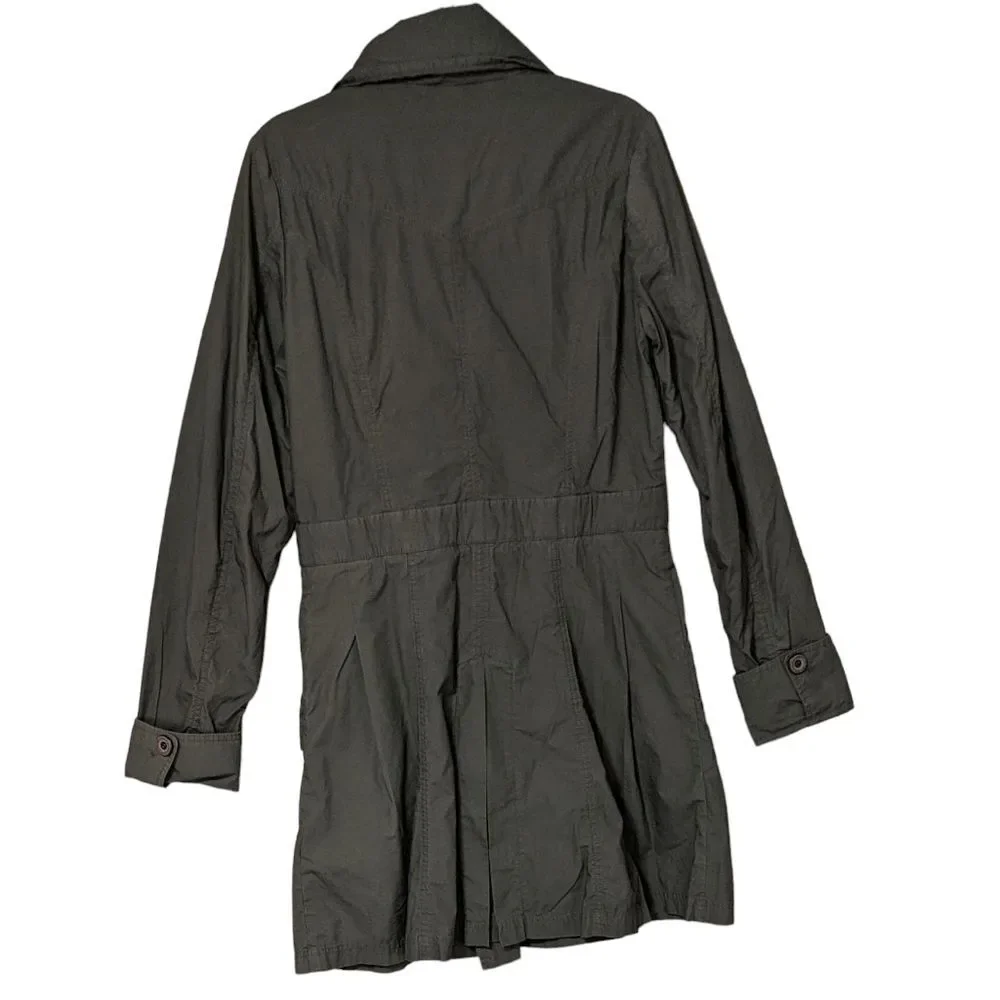 DreiMaster cotton double breasted military- esque utility trench coat Large
